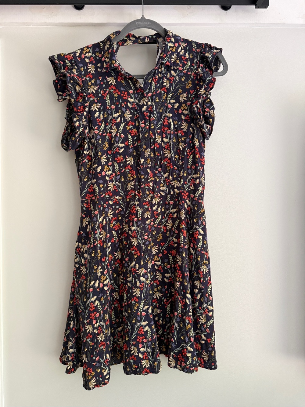 Zara Basic Floral Ruffle Sleeve Romper